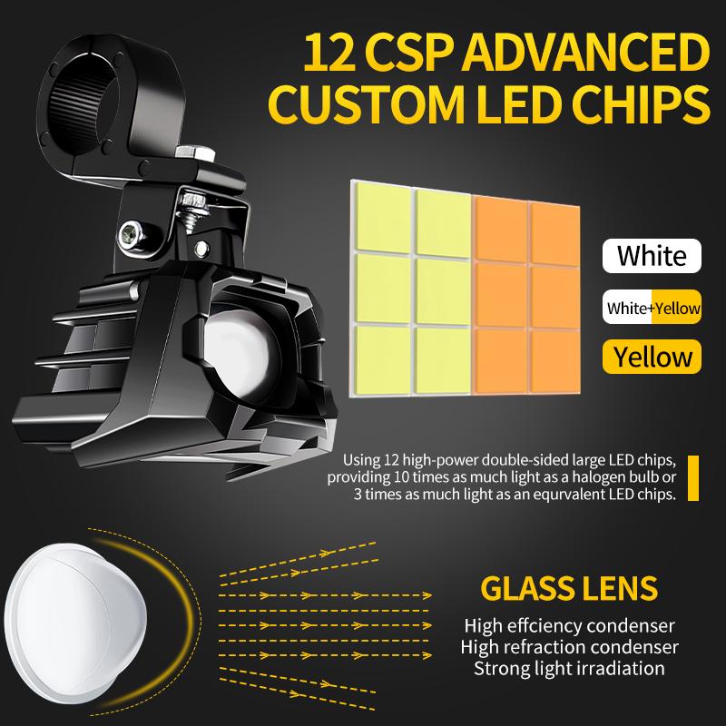 1Set Moto Auxiliary Headlight LED Universal Fog Lamp For BMW F650GS F700GS F800GS 1200HGS F650/F700/F800 GS Hi/Lo Beam Spotlight