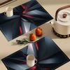 4 pièces sets de table géométriques noir rouge gris finition brillante moderne polyester lavable sets de table pour salle à manger cuisine décoration de maison