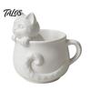 Talos 3D Printed Cat Teacup, Cute Coffee Cup, Figurine Mugs, Holiday and Birthday Gift for Milk Tea Lovers