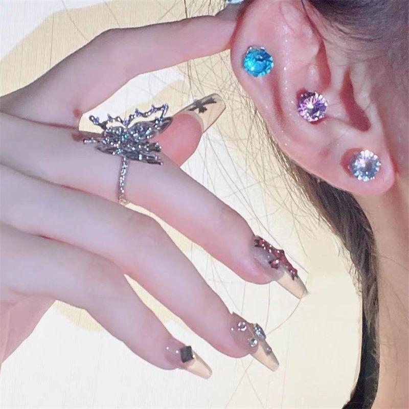 Super Sparkle Zirconia Sparkling Diamond Magnetic Ear Hook Ear Bar Clasp Earring Ear Hook Ear Pin Ear Sticker