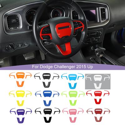 Steering Wheel Decoration Cover Sticker Fit For Dodge Challenger/Charger  2015 Up ABS Car Interior Accessories