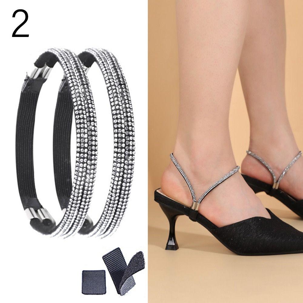 New Women Shoeslaces for High Heels Shoes Decorations Buckle Lazy Shoelaces Elastic Band Anti Falling Heel Non-Slip Belt Strap