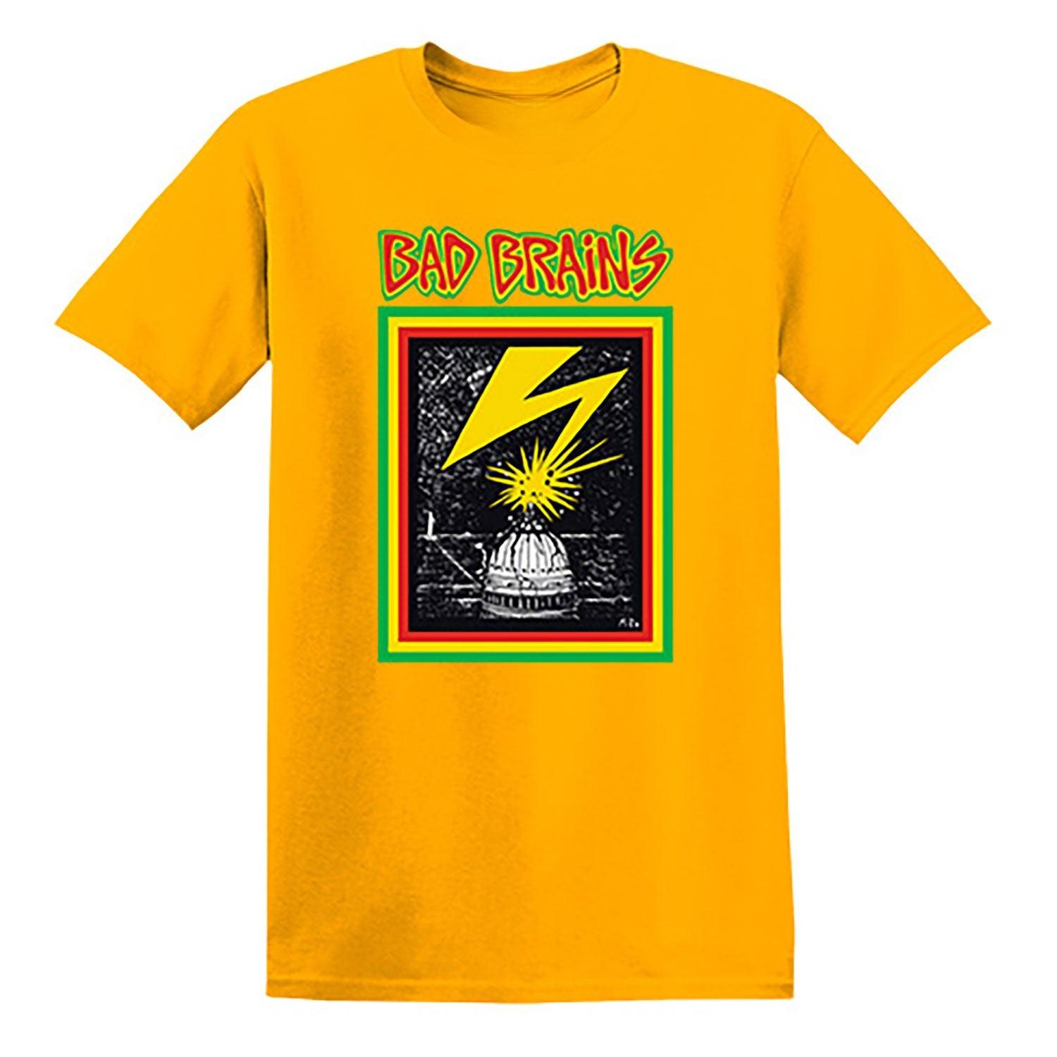 Bad Brains Capitol Strike on Gold Casual Tshirt Mens and Womens Luxury Band Brand Top S