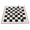 2-in-1 Schach- und Dame-Set, 32 Schachfiguren, 24 Damesteine, Papierschachbrett-Kombi-Set für Kinder und Erwachsene