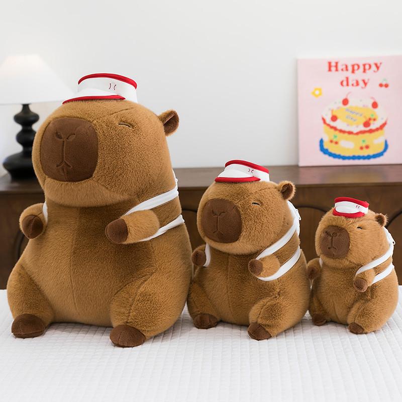 Capybara Backpack Hat Cartoon Plush Toy Room Decoration Children Doll Sleeping