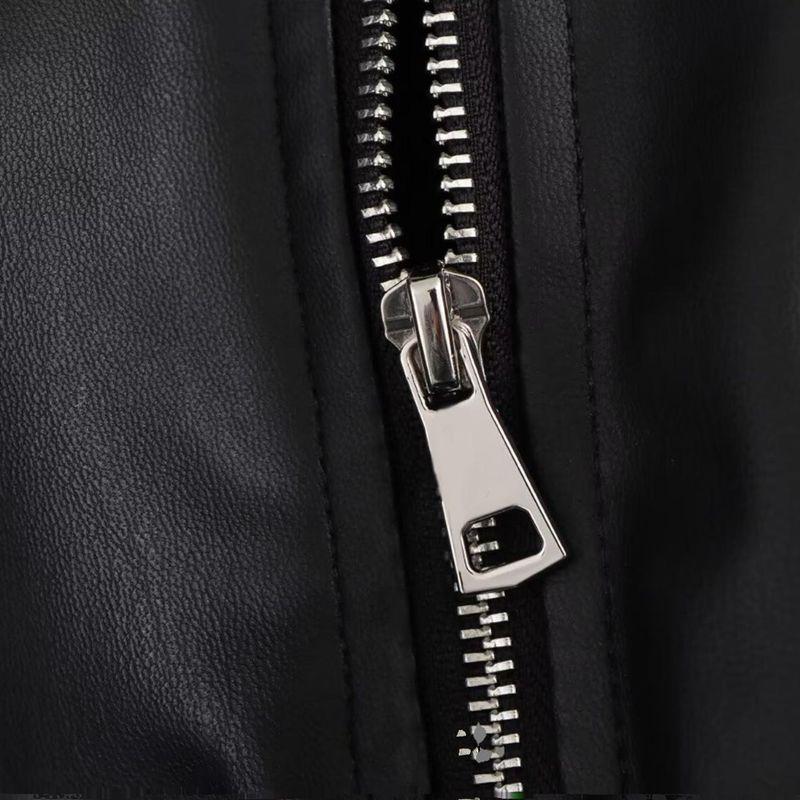 Kaslead New Arrival Women's Clothing Fashion Style Stylish Simple and Versatile Imitation Leather Loose Jacket Coat 3046519