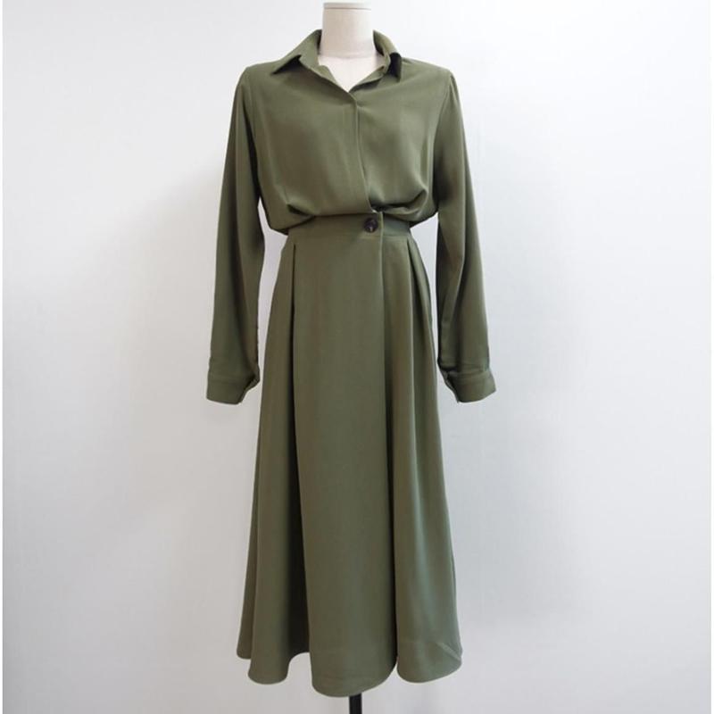 Summer New Elegant Fashion Solid Simple Waist Long Dress Women Polo-neck Temperament All-match Dresses Vestidos De Fiesta