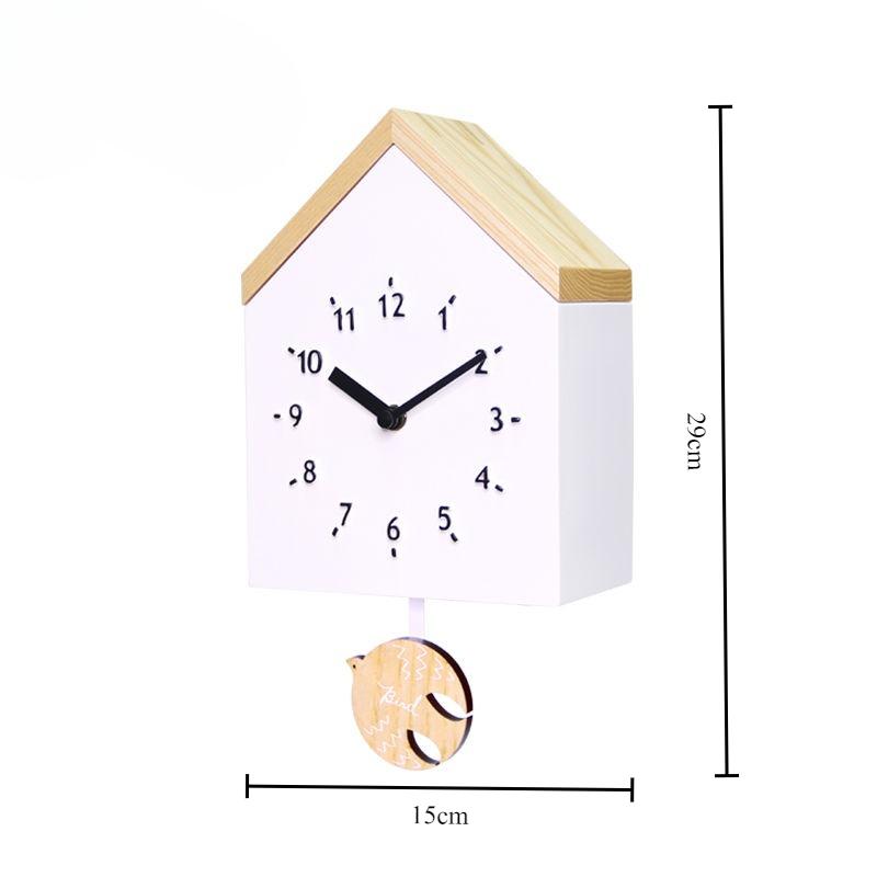 

Cartoon Wall Clocks Living Room Wooden Nordic Clock Simple Modern Home Decoration Silent Wall Watch Interior House Decorations белый
