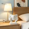 Solide Textur Skulptur 3D Gedrucktes Abstraktes Gesicht & Hand Reading Skulptur, Moderne Minimalistische Kunstfigurine, Exquisites Tischplatten Kleines Schreibtischornament,