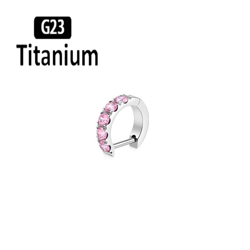 G23 Titanový Piercing Kloubový Segmentový Septum Kruh Nosní Kroužky Clicker Ušní Chrupavka Tragus Helix Body Šperky 16G D-tvarovaný Náušník
