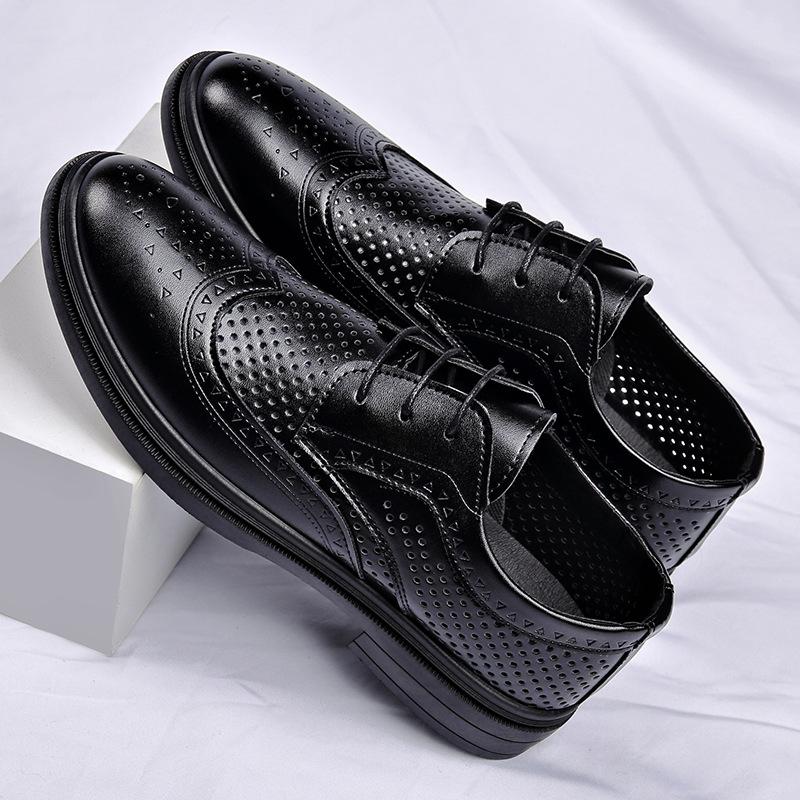 Men's Genuine Leather Lace-Up Casual Sandals