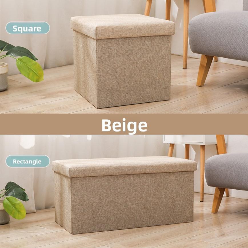 Foldable Storage Ottoman Multifunctional Fabric Storage Bench Strong Load Bearing Stool For Sundries Storage
