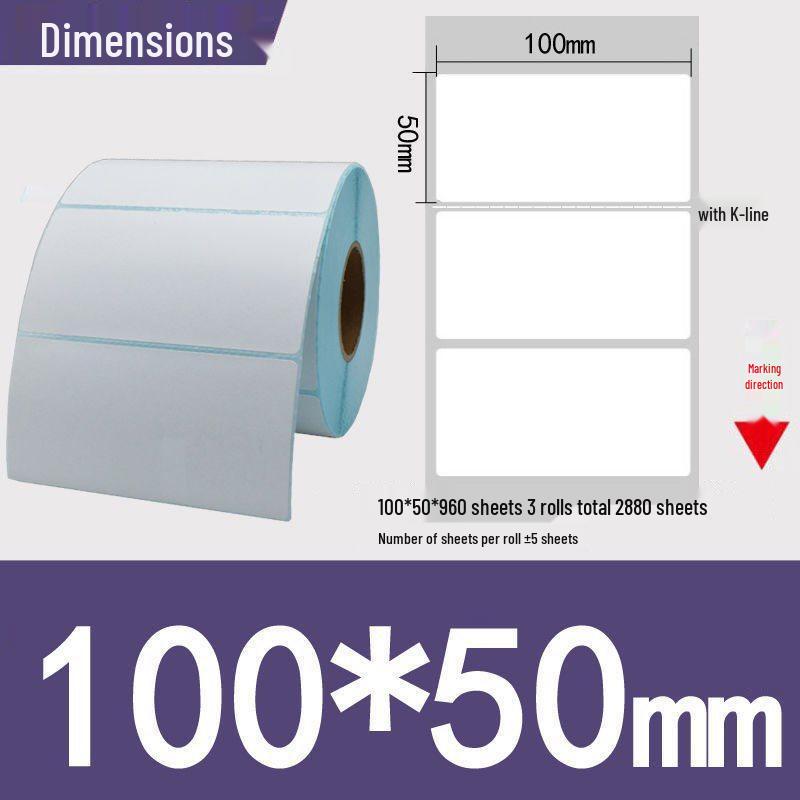 Thermal Self-Adhesive Barcode Print Labels for Logistics and Supermarket Scales (Sizes: 100 To 20)