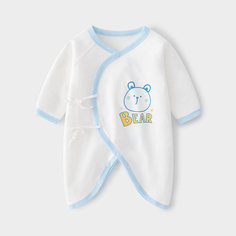 Newborn Pure Cotton Butterfly Bodysuit: Four Seasons Tie-Up, Boneless Design Jumpsuit