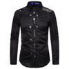2020 New Men's Shirt Gothic Style Rivet Casual Long Sleeve Shirt Men's Costume