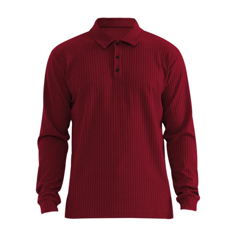 Autumn Men's Long-sleeved T-shirt Anti-stripe Loose Lapel Long-sleeved Polo Shirt Men's Tops