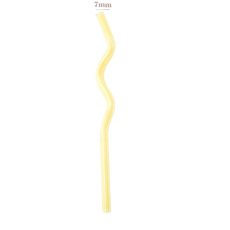 Wavy Colorful Clear Drinking Straw High Borosilicate Glass Straw Glass Tube Party Bar Drinkware Reusable Glass Straws