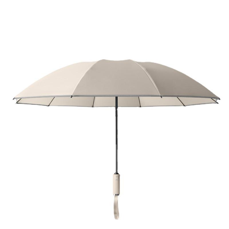Double-layer automatic folding umbrella hemming reflective strip color scheme vinyl reverse umbrella umbrella plus umbrella