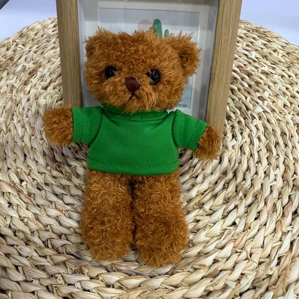 Clothes Teddy Bear Doll Pendant Keychain Plush Toy Pendant Gift Printed Bear Doll