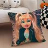Stylish American Fashion Doll BBratz Cushion Cover Throw Pillow Cover Hidden Button Durable Polyester Chair Cushion