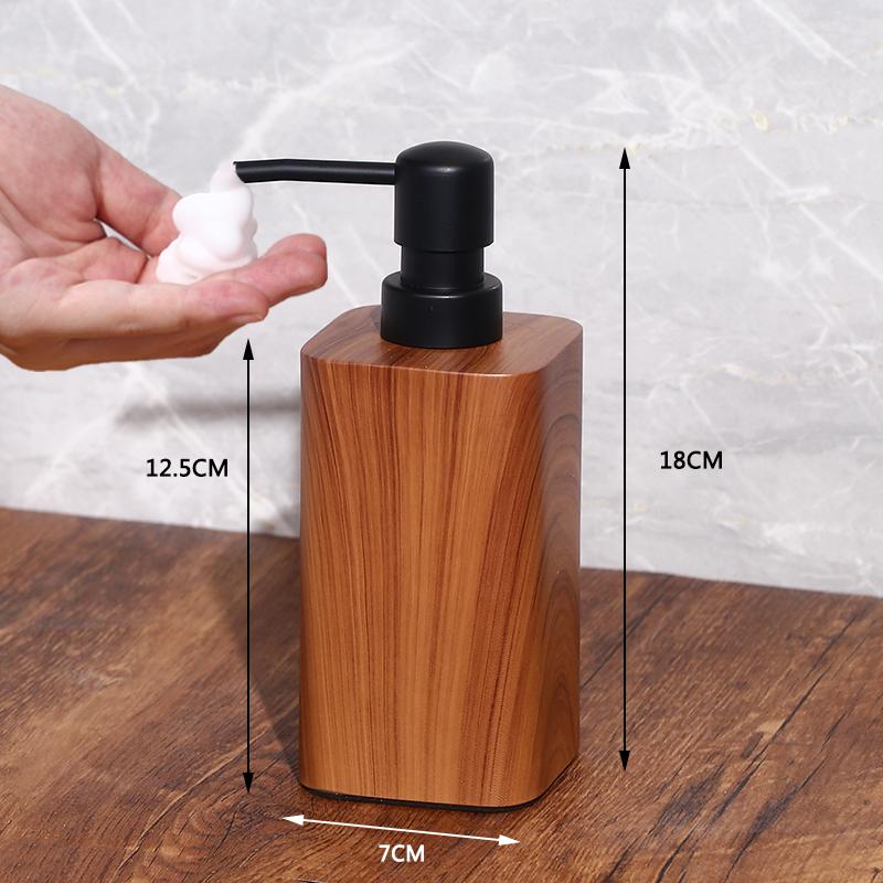 Wood Grain Hand Sanitizer Bottle Household Press Shampoo Water Filling Empty Bottle Hotel Soap Dispenser Bathroom Accessories