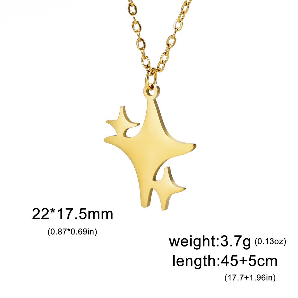KKjoy Star Pendant Necklace for Women Silver Color Stainless Steel Beads Double Chain Collars Minimalist Jewelry Accessories New