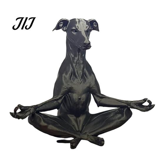 Zen Dog Statue for Home Decor 3D Printed Meditating Statue, Sitting Puppy Figurine Funny Desk Accessories Office Decor, Creative Animal Sculpture
