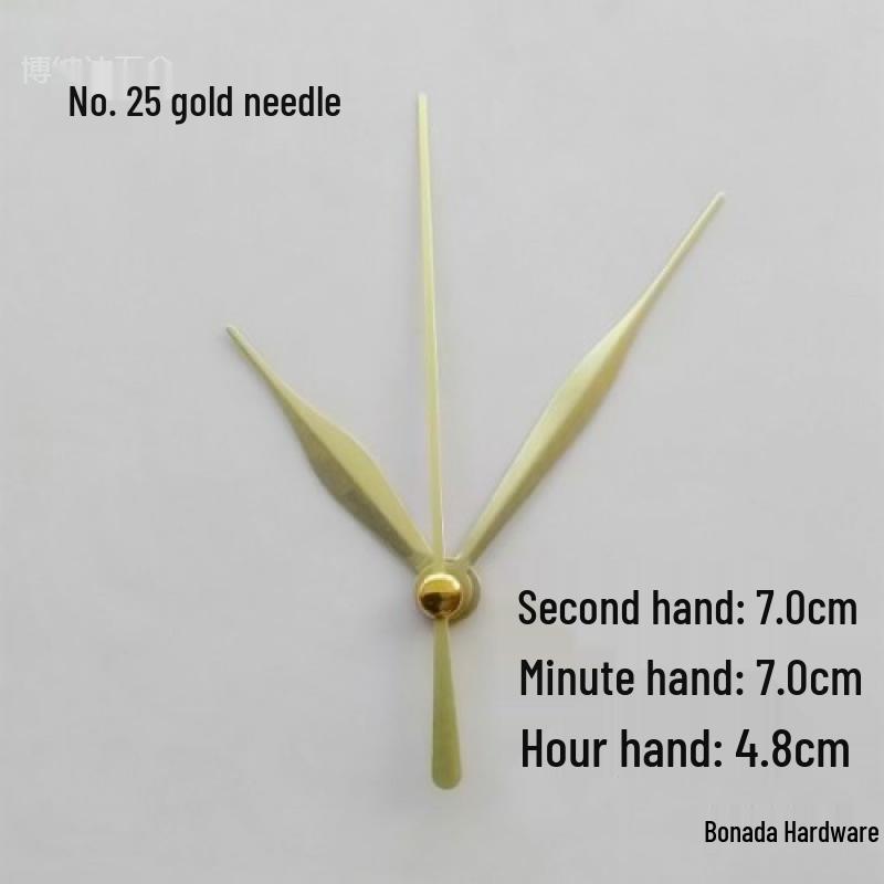 Gold Pointer DIY Quartz Clock Hands for Wall Clocks - Cross Stitch & Metal Design