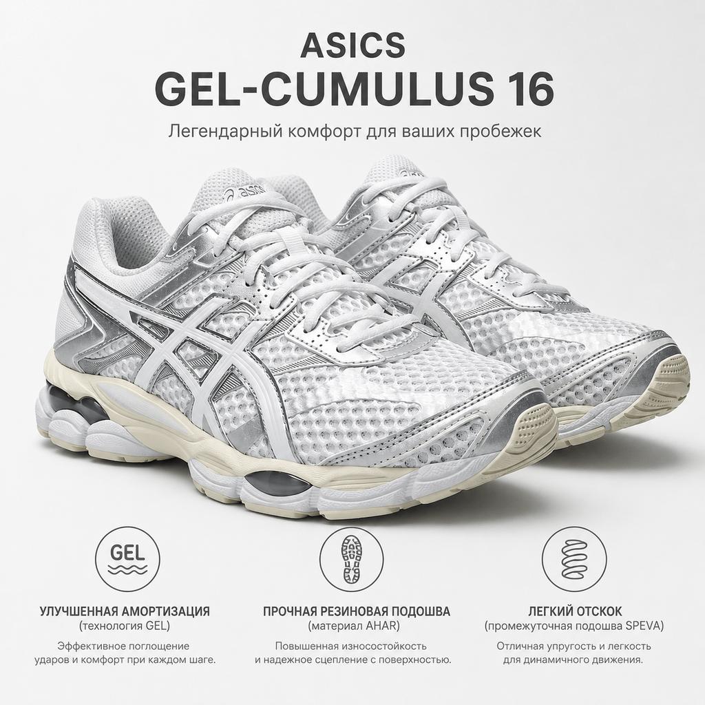 Asics Gel Cumulus 16 White Unisex Sneakers 1203A733-102