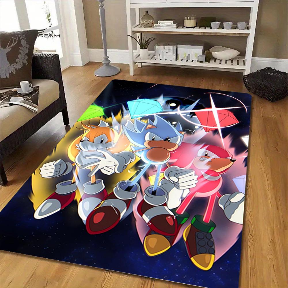 Sonic The Hedgehog Tails Art Print Decoration,Carpet,Living Room,Bedroom, Non-slip,Square rug