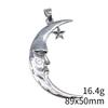 Engraved Crescent Moon Charm Star Pendant For Celestial Mystical Theme DIY Bracelet Necklace Jewelry Making Supplies