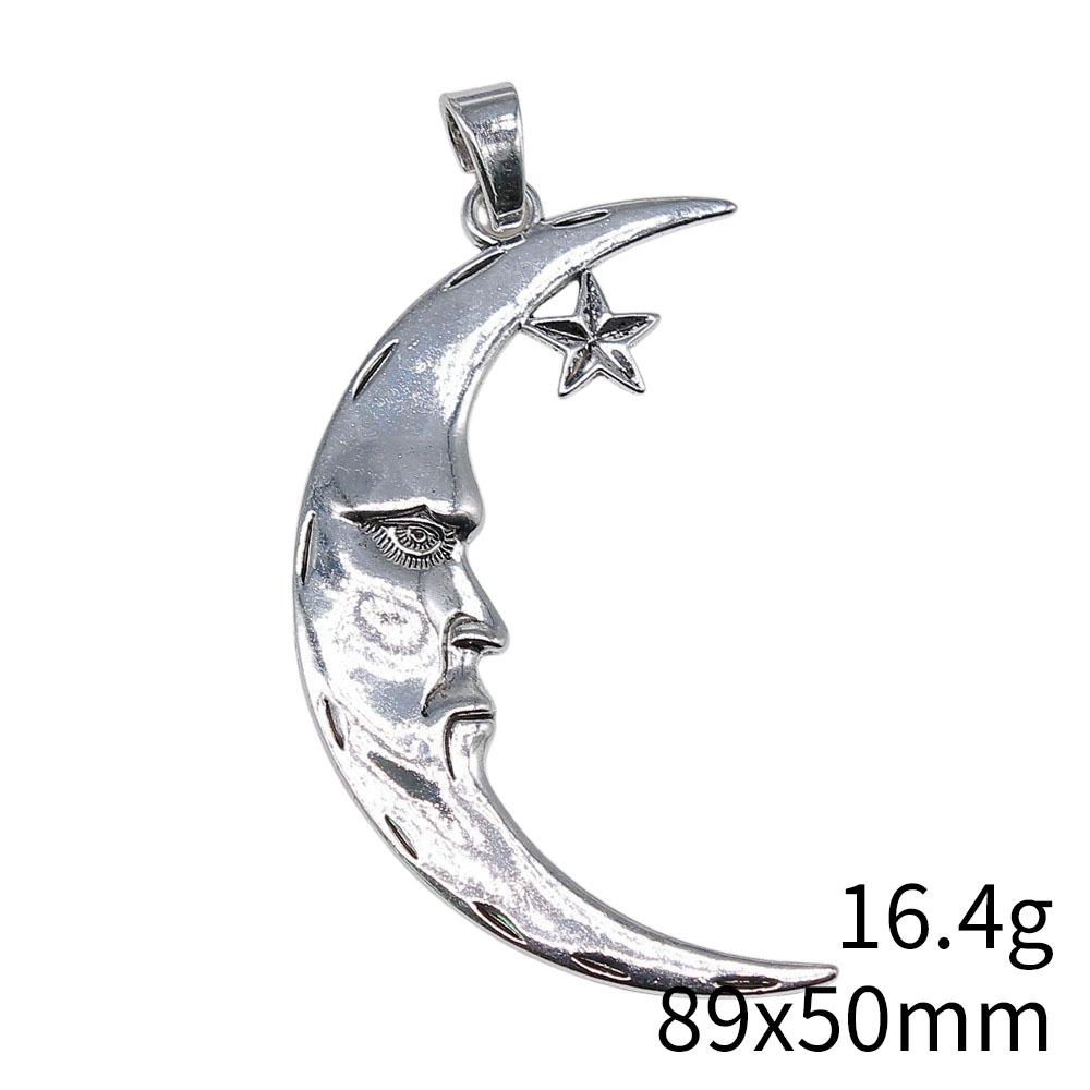 Engraved Crescent Moon Charm Star Pendant For Celestial Mystical Theme DIY Bracelet Necklace Jewelry Making Supplies