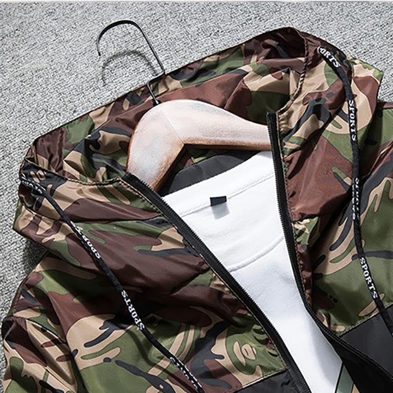 Pánské svrchní oděvy jaro a podzim pánská ležérní tenká maskáčová bunda korejská verze svrchní oděvy tenkého střihu trend