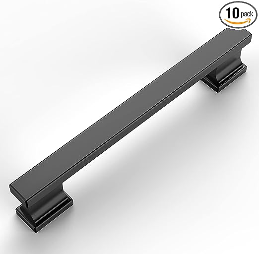 Matte Black Cabinet Pulls 5 Inch(128mm) Hole Centers Kitchen Cabinet Handles Hardware Kitchen Handles for Cupboard Drawer Pulls