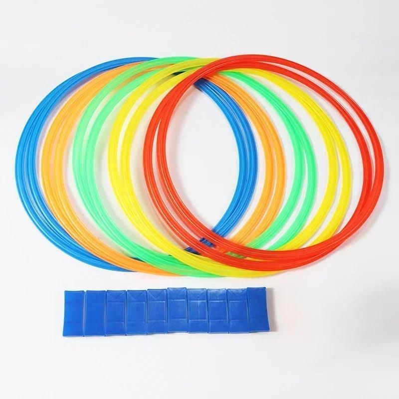 Outdoor Kids Funny Physical Training Sport Toys Latti Jump Ring Set Game 10 Hoops 10 Connectors for Park Play Boys Girls