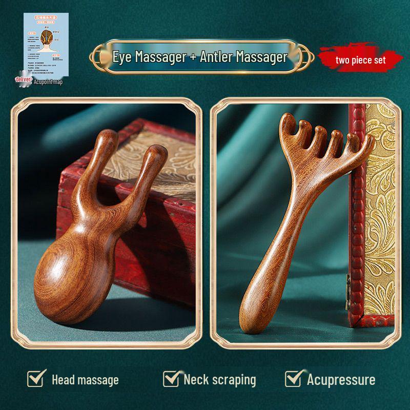 Five-Claw Sandalwood Head Massage Comb: Meridian Therapy Tool for Scalp Lymphatic Dredging and Care