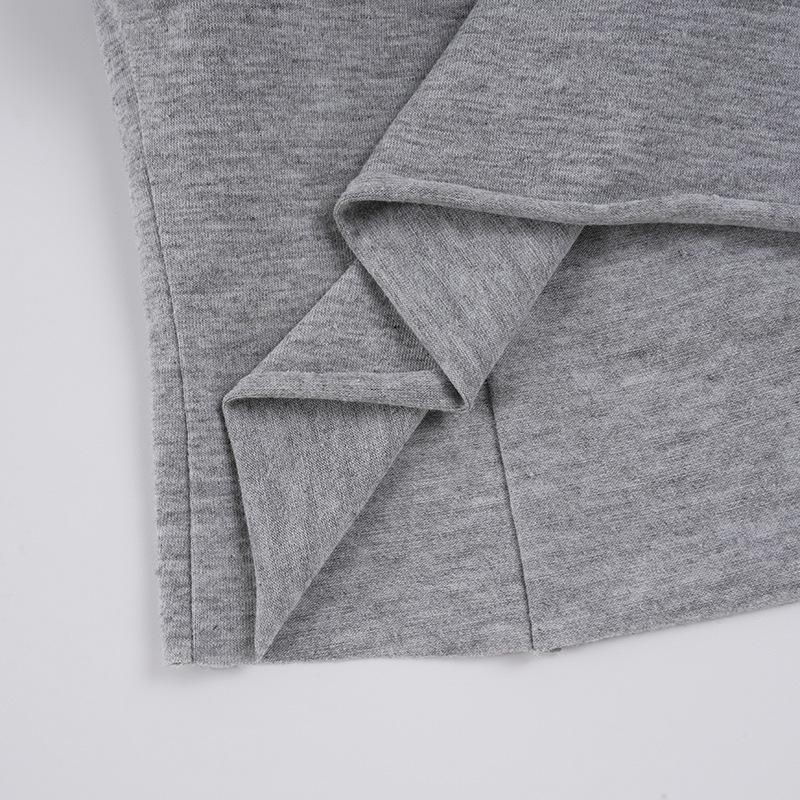 American Casual Off-Shoulder Long-Sleeve Hoodie Waist-Cinched Sportswear Set