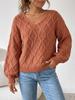 V-Neck Women'S Sweater Loose Cover Meat And Thin Fashion Bottom Knitted Sweater Design Sense Inner Top