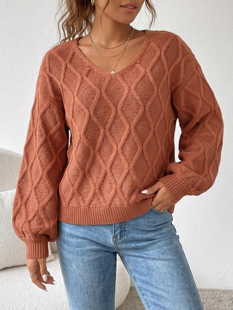 V-Neck Women'S Sweater Loose Cover Meat And Thin Fashion Bottom Knitted Sweater Design Sense Inner Top