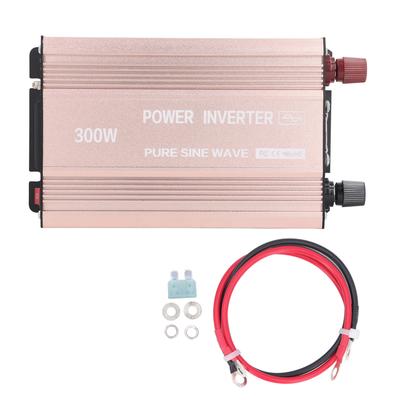 Inversor de Potência Senoidal Pura para Carro 300W Adaptador Conversor Elevador de Painel Solar FV com Display LCD 24V