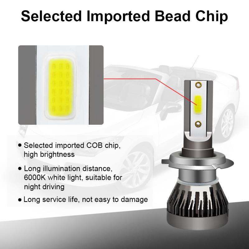 Car Led Headlight Mini Fanless Integrated H4 Headlight H11H7LED Fog Light