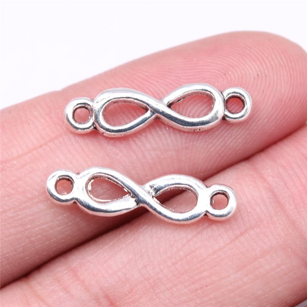 10pcs Charms Infinity Symbol Antique Silver Color Plated For DIY Jewelry Making Infinity Connector Charms