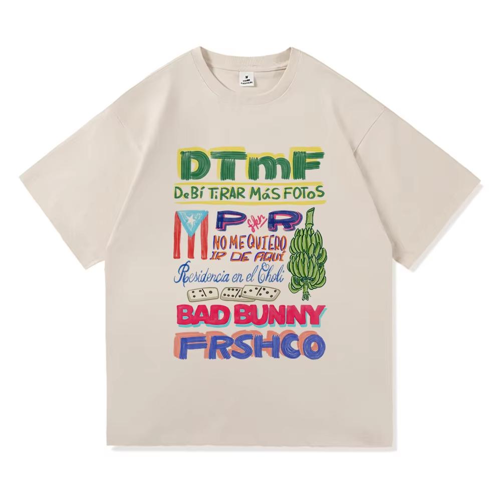 DTMF Residencia Tour TShirt Bad Bunny 2025-2026 Men/women Clothing Harajuku High Quality Tops for Lover Gifts Cotton TShirts