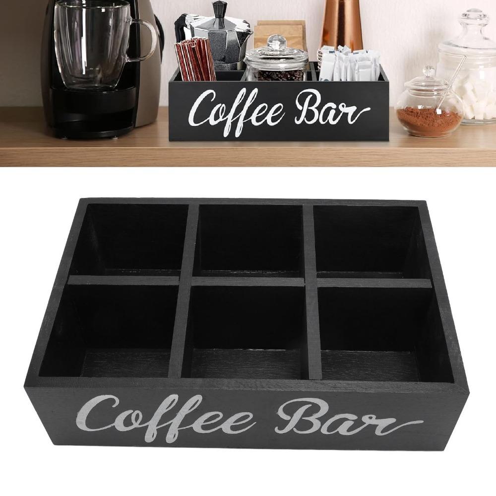 Holz-Kaffee-Station-Organizer 11,7x8x3,2 Zoll Größe Kaffeekapselhalter Küchenaufbewahrung