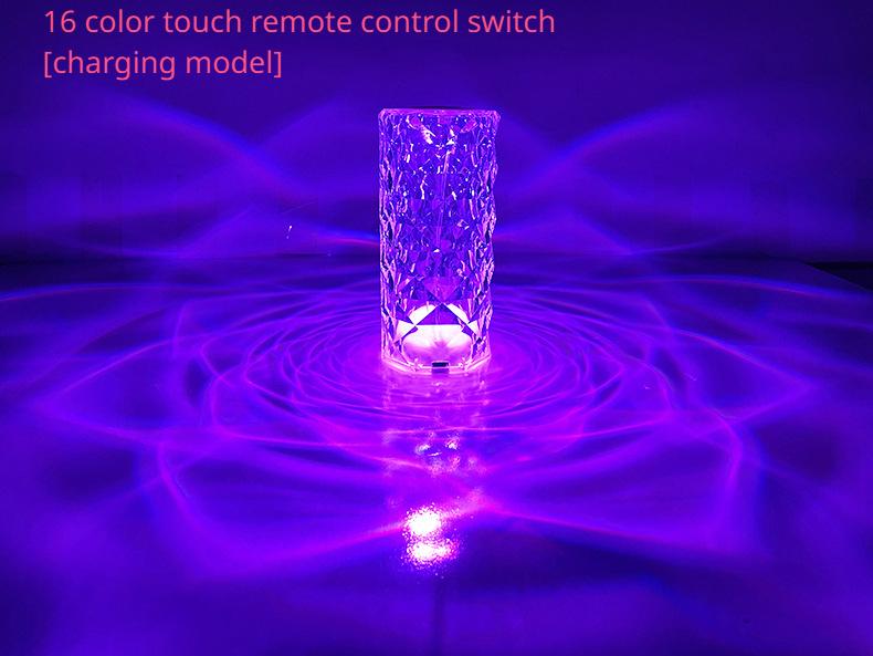 Modern Glass Crystal Table Lamp LED Rose Lights Indoor Lighting for Bedside Table LED Touch Control Night Light LED Desk Lamp