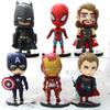 6pcs/set Marvel Avengers Black Panther Thanos Ironman Spiderman Captain American Hulk Figure Model Toys Birthday Gift