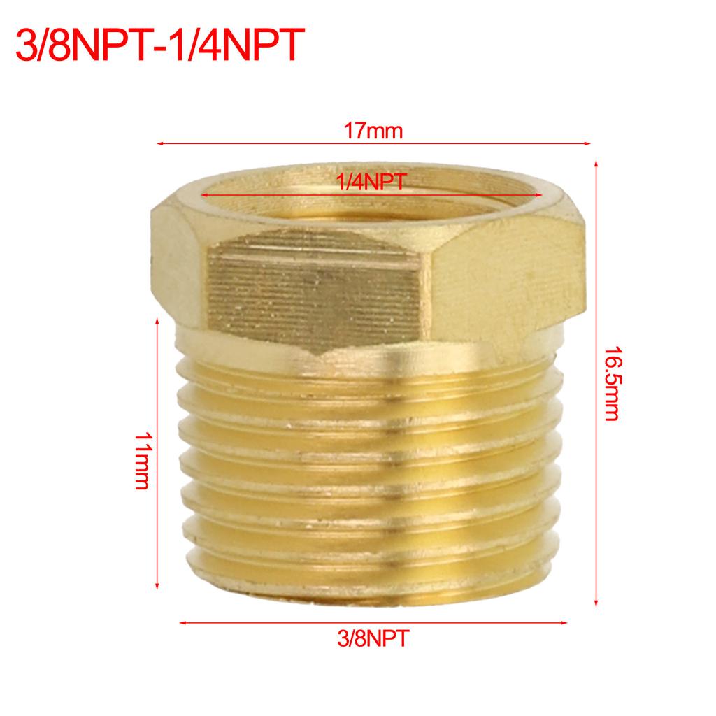 1pc Brass Pipe Adapter Fitting Reducing Hex-Bush Bushing Male-Female Connector For Pressure Gauge Fuel Water 1/8 1/4 3/8 1/2 NPT
