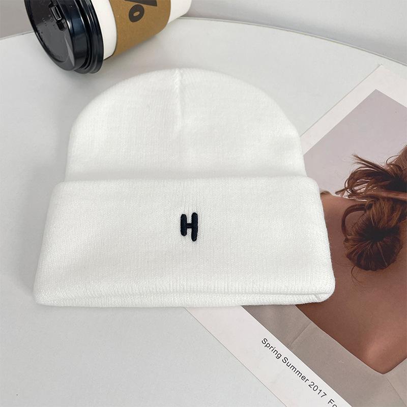 Star hat winter men's wool hat autumn and winter versatile pullover knitted hat warm pile cold hat women
