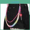 Candy Color Double Layer Resin Belt Chain With Heart Lollipop Decor For Unisex Adults