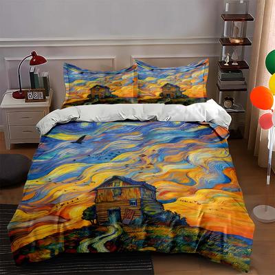 Swirling, Vibrant, Landscape. Bedding Duvet Cover Sets Duvet Covers Pillowcases Gifts (1 * Duvet Cover 2 * Pillowcases, Without Duvet Insert)